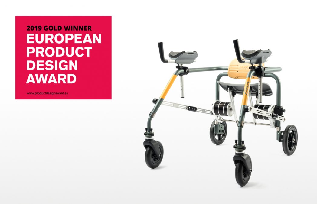 Award winning mobility walker with seat design